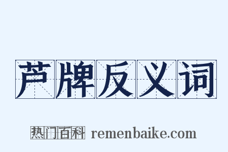 芦牌反义词是什么意思的图片